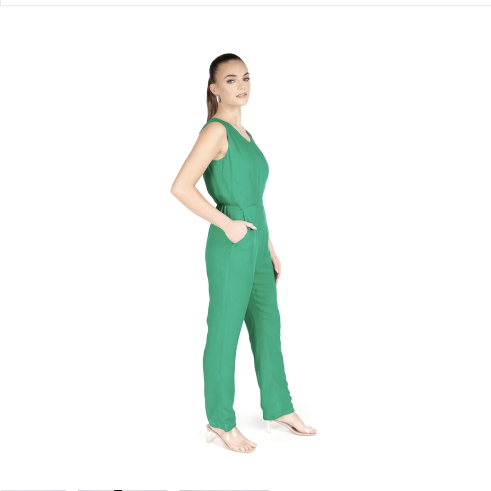 Sassy Jones Samba Green Jumpsuit - 1X